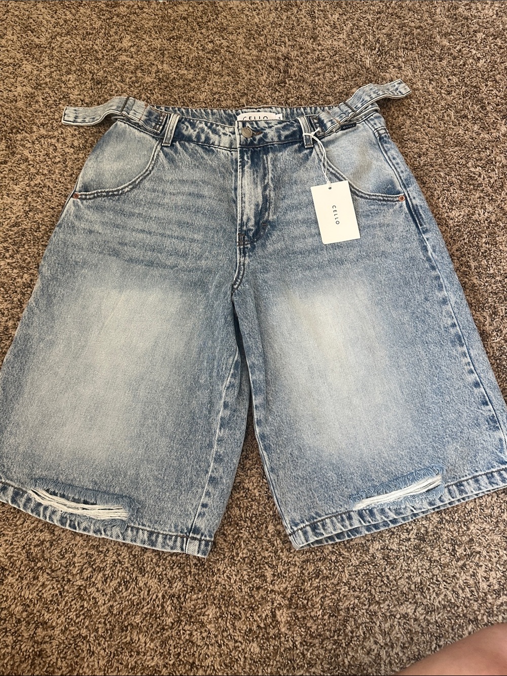 Cello distressed Blue Denim Bermuda Shorts